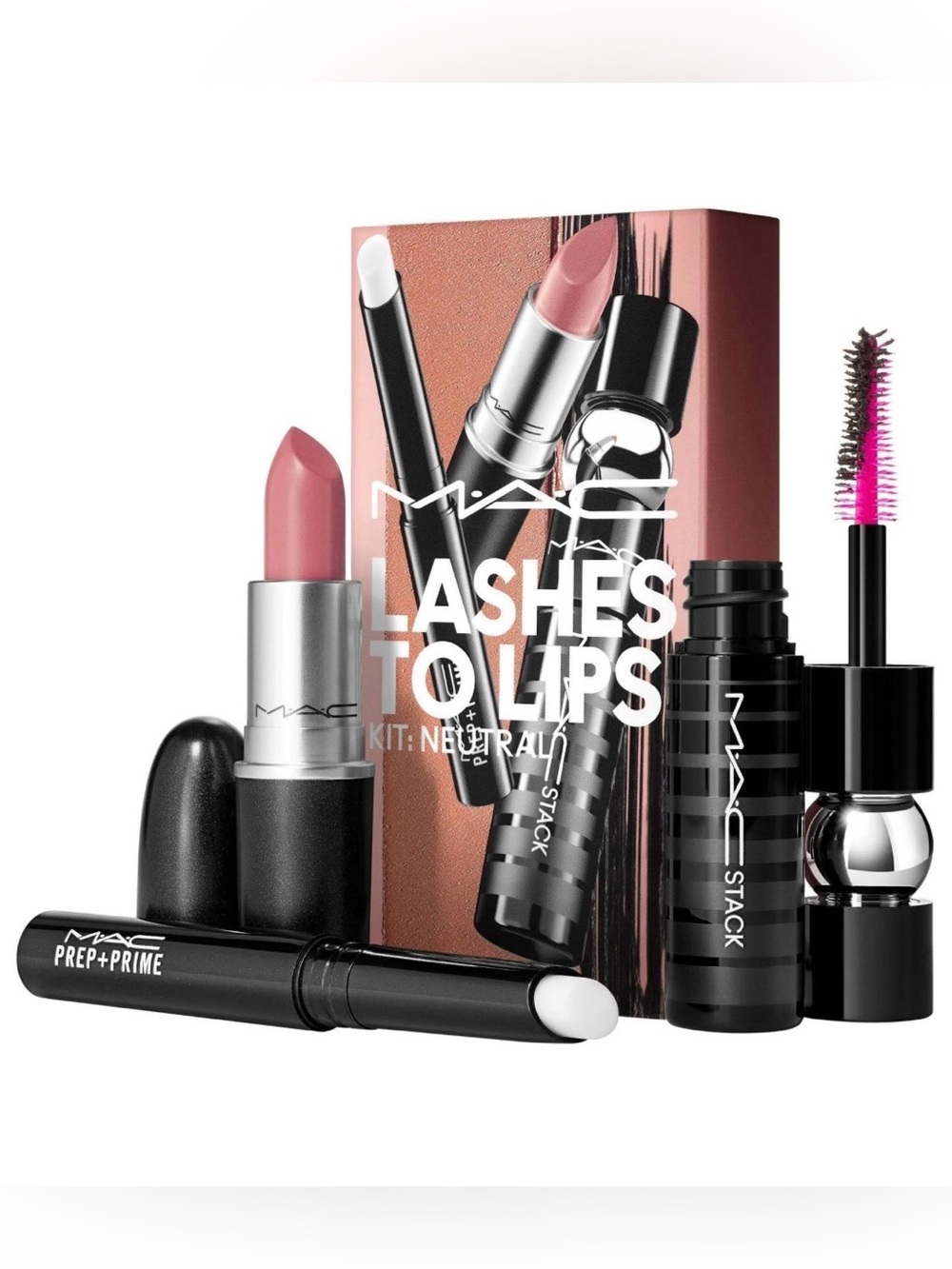 MAC Cosmetics Lashes to Lips Kit - Neutral Pink Lipstick & Mascara• Velvet Teddy
